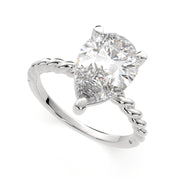 Renata Pear Cut Solitaire Rope Engagement Ring Setting - Nivetta